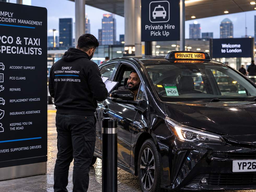 A private hire driver at a pick-up point