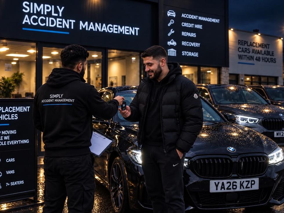 A replacement vehicle being handed over