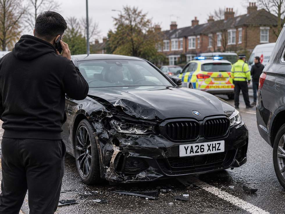 Reporting a non-fault accident by phone at the scene