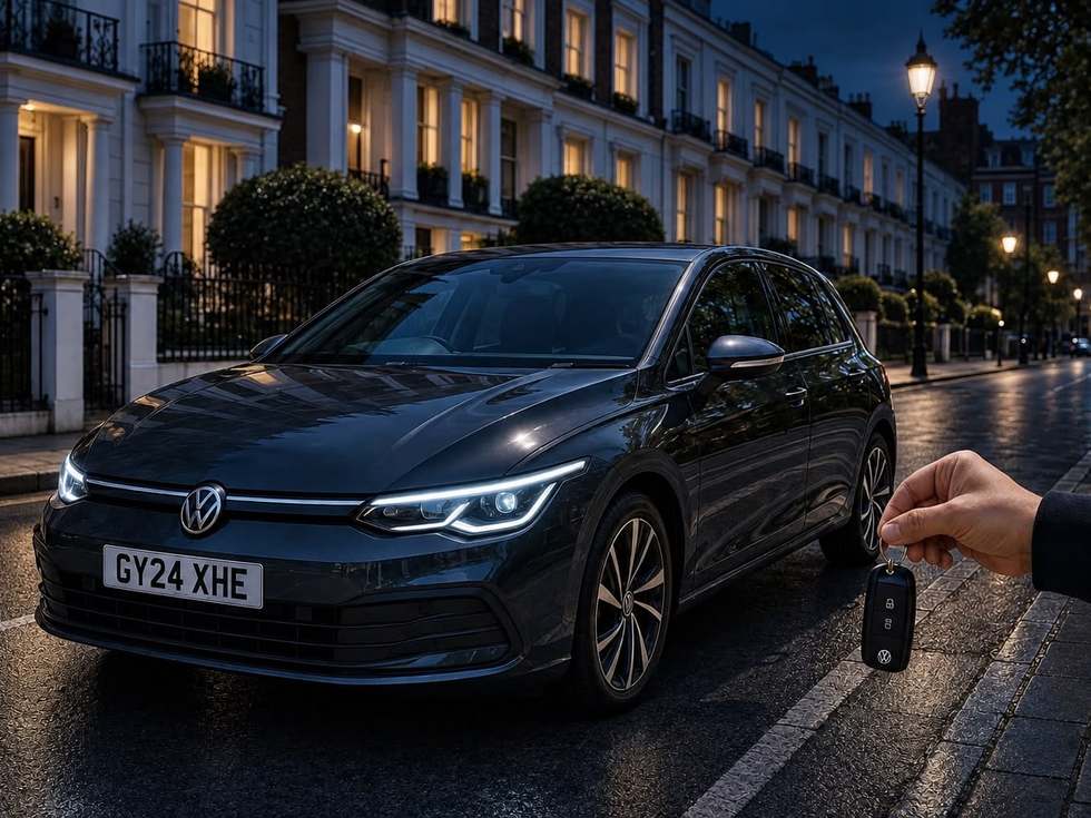 Keys being handed over for a standard replacement car