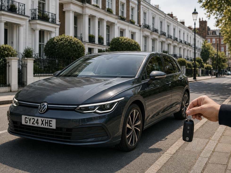 Keys being handed over for a standard replacement car