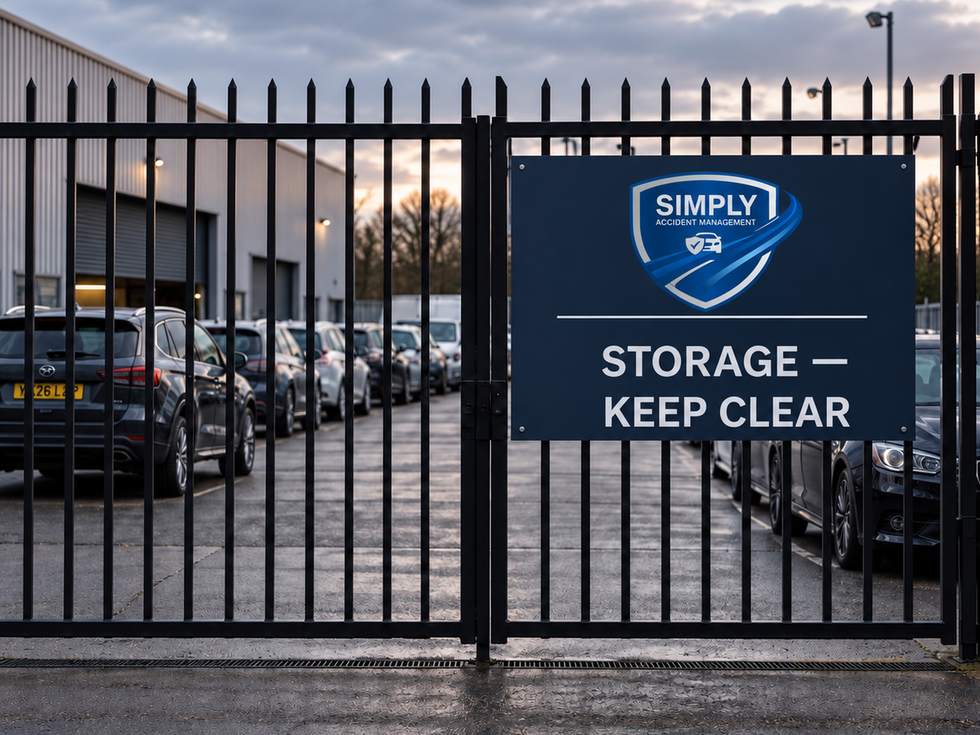 Vehicles held in a secure, gated storage yard